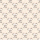Baby Elephant & Butterflies Fabric - Tan - ineedfabric.com