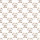 Baby Elephant & Butterflies Fabric - White - ineedfabric.com