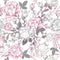 Baby Girl Floral Fabric - White - ineedfabric.com