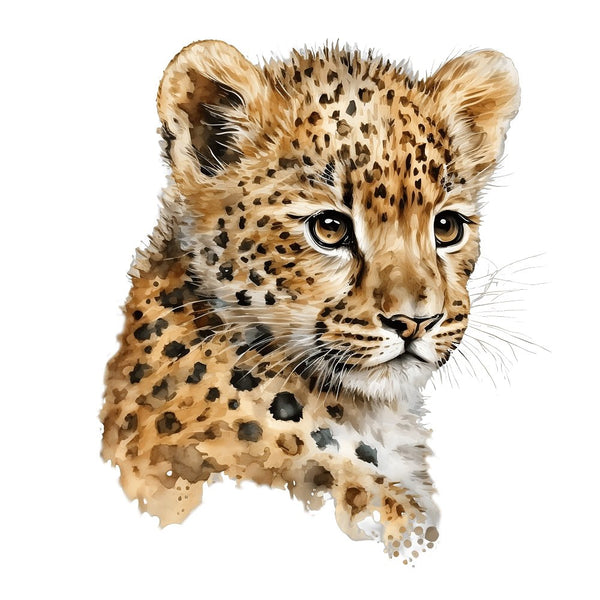 Baby Safari Animals Leopard 1 Fabric Panel - ineedfabric.com