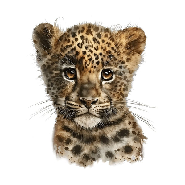 Baby Safari Animals Leopard 2 Fabric Panel - ineedfabric.com