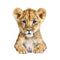 Baby Safari Animals Lion 1 Fabric Panel - ineedfabric.com