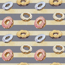 Baker Gnomes Donuts on Stripes Fabric - ineedfabric.com