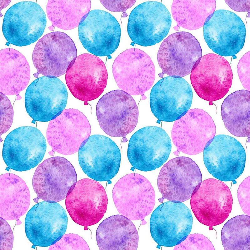 Balloons Allover Fabric - Purple/Blue - ineedfabric.com