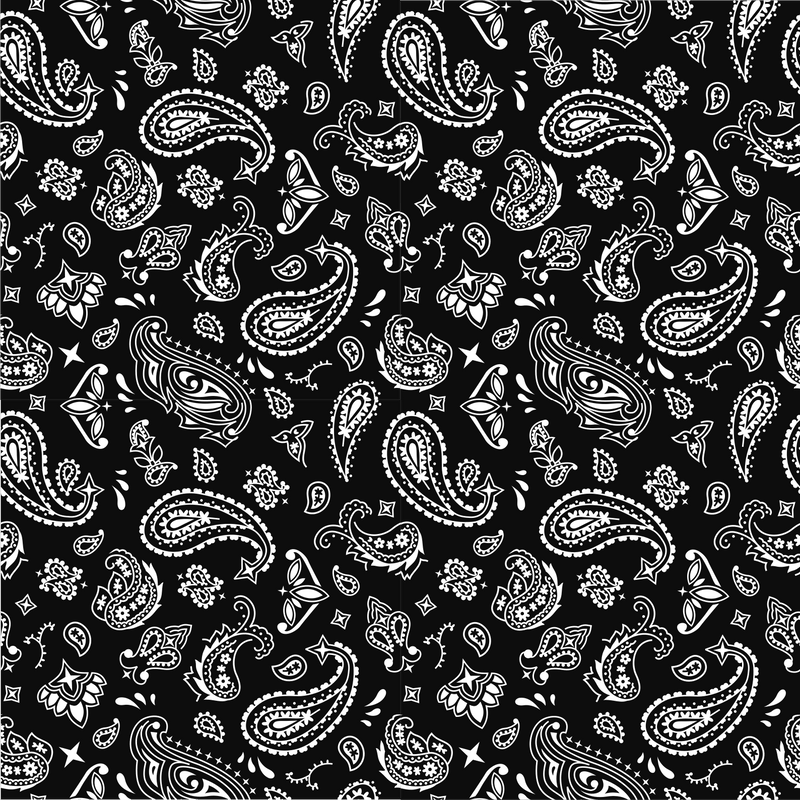 black bandana print fabric
