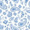 Bandana Fabric - Blue on White - ineedfabric.com