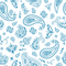 Bandana Fabric - Cerulean Blue on White - ineedfabric.com