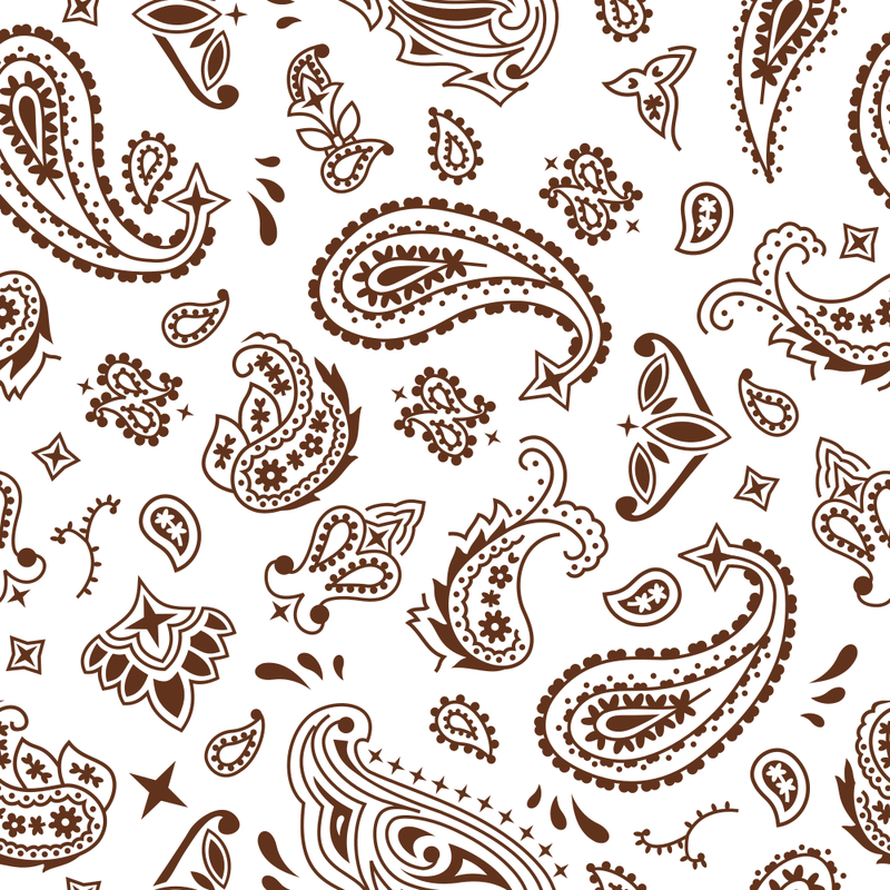 Bandana Fabric - Chocolate on White - ineedfabric.com