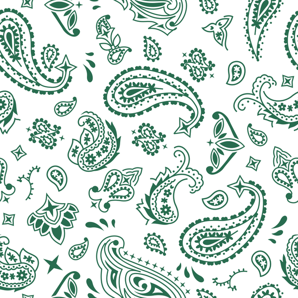 Bandana Fabric - Hunter Green on White - ineedfabric.com