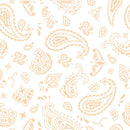 Bandana Fabric - Pizazz Peach on White - ineedfabric.com