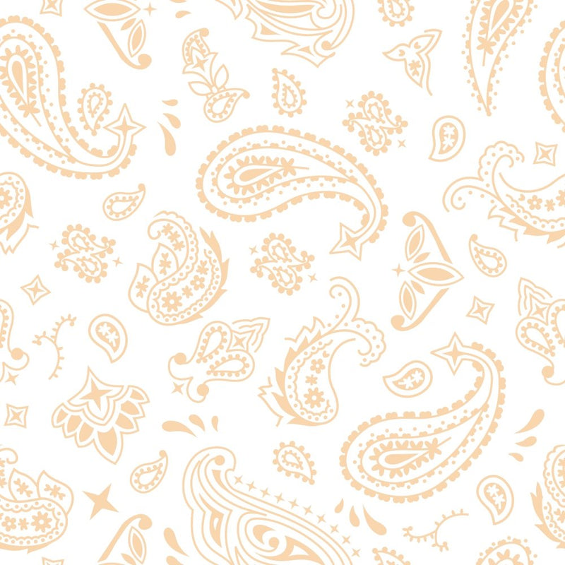 Bandana Fabric - Pizazz Peach on White - ineedfabric.com