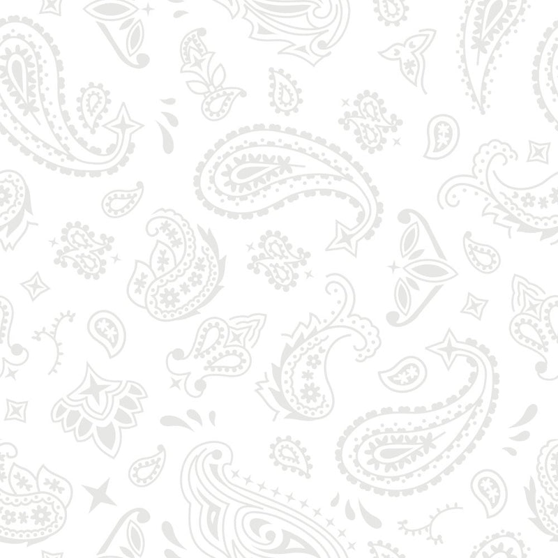 Bandana Fabric - Platinum on White - ineedfabric.com