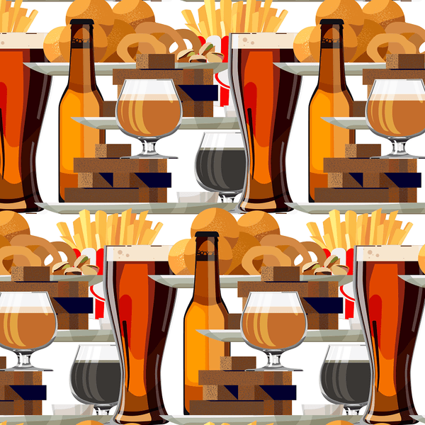 Bar Food & Craft Beer Fabric - ineedfabric.com