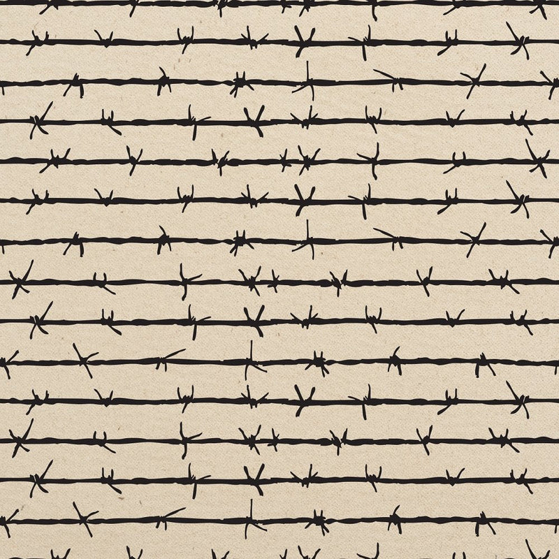 Barbed Wire Fabric - Black - ineedfabric.com