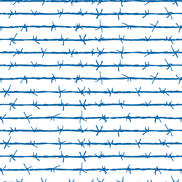Barbed Wire Fabric - Blue - ineedfabric.com