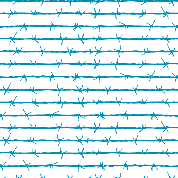 Barbed Wire Fabric - Cerulean Blue - ineedfabric.com