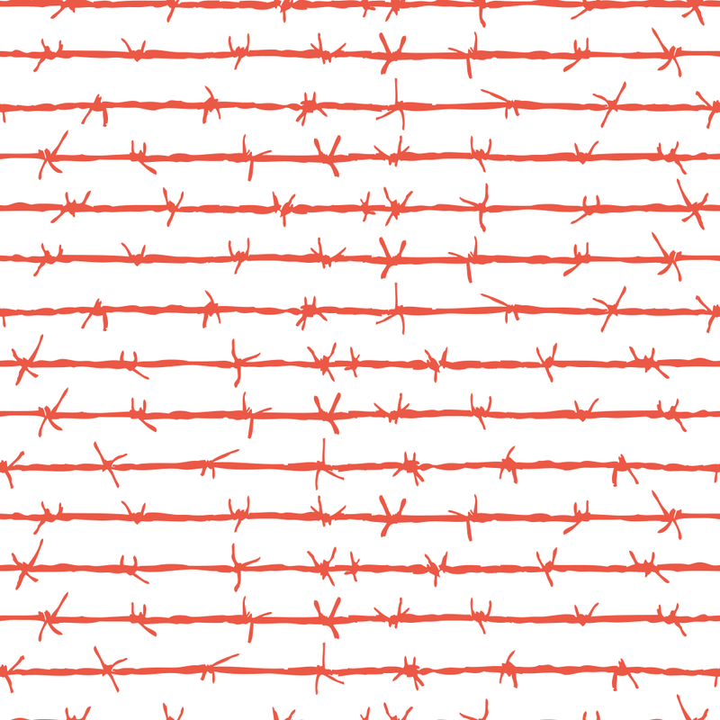 Barbed Wire Fabric - Cinnabar - ineedfabric.com