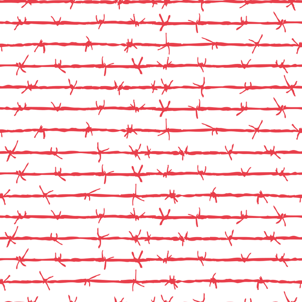 Barbed Wire Fabric - Red - ineedfabric.com