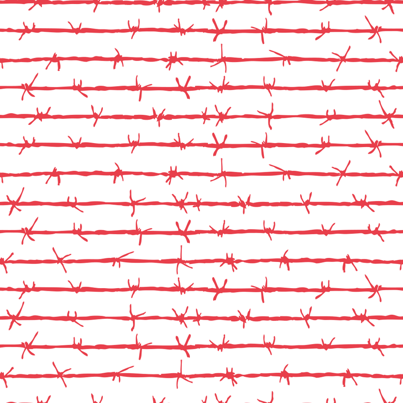 Barbed Wire Fabric - Red - ineedfabric.com