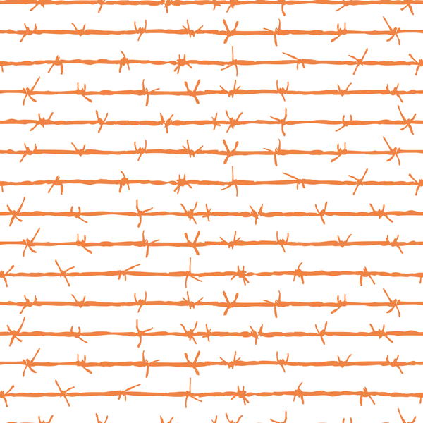 Barbed Wire Fabric - Soft Orange - ineedfabric.com