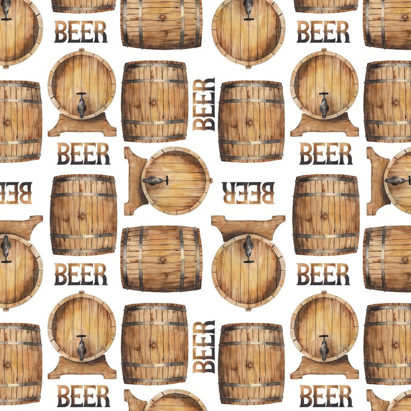 Barrels Of Beer Fabric - ineedfabric.com