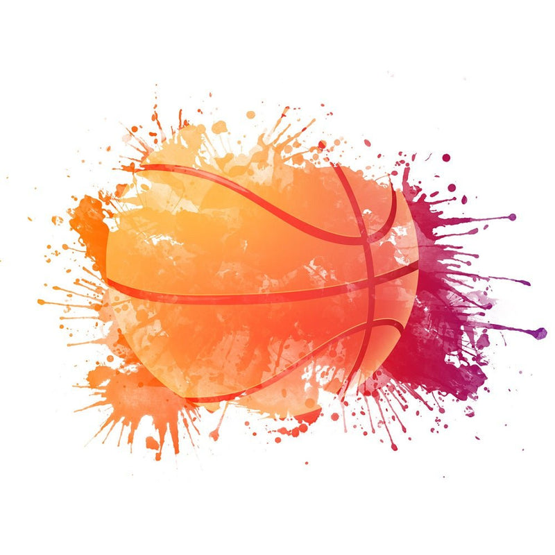 Basketball Ink Splash Fabric Panel - ineedfabric.com