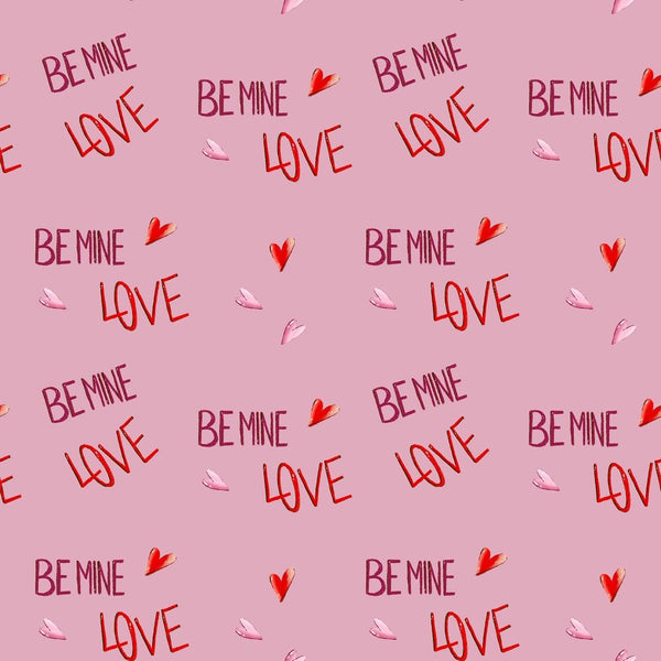 Be Mine Love Fabric - Hot Pink - ineedfabric.com