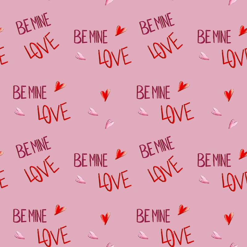 Be Mine Love Fabric - Hot Pink - ineedfabric.com