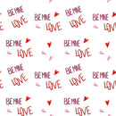 Be Mine Love Fabric - White - ineedfabric.com