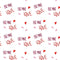 Be Mine Love Fabric - White - ineedfabric.com