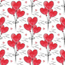 Be My Valentine Balloons Fabric - White - ineedfabric.com