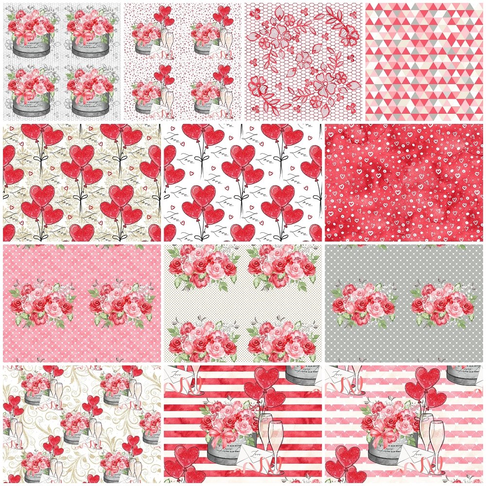 Red Valentine Garden Fabric By The Yard