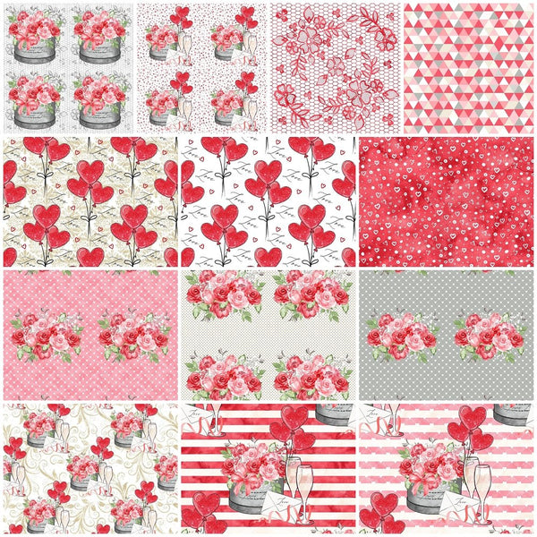 Be My Valentine Fat Quarter Bundle - 13 Pieces - ineedfabric.com