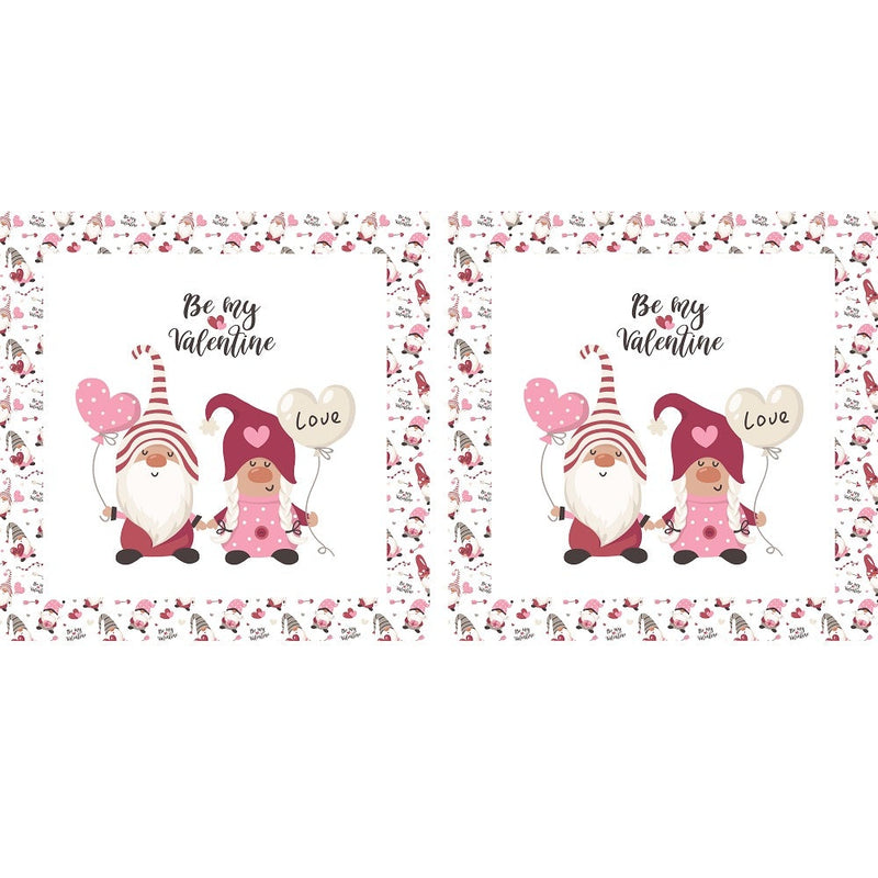 Be My Valentine Gnome Pillow Panels - ineedfabric.com