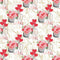 Be My Valentine On Floral Fabric - White - ineedfabric.com