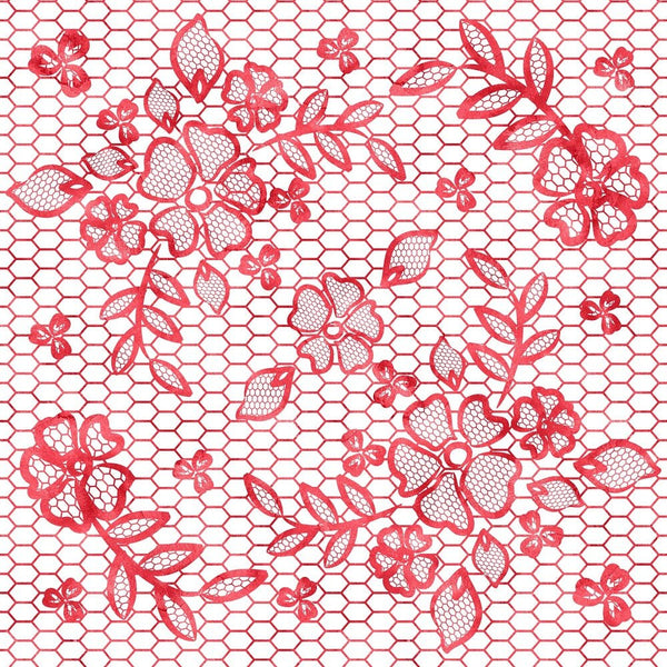 Be My Valentine Red Floral Lace Fabric - ineedfabric.com