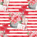 Be My Valentine Red Stripes Fabric - ineedfabric.com