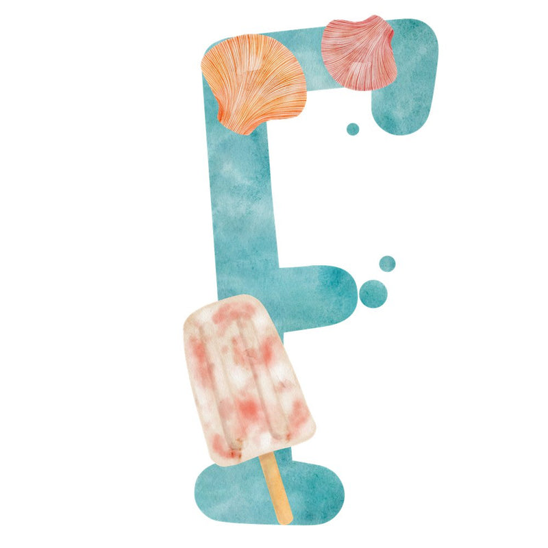 Beach Life Letter ''F'' Fabric Panel - ineedfabric.com