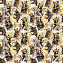 Bears In Tree Eating Honey Fabric - ineedfabric.com