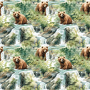 Bears On Waterfall Fabric - ineedfabric.com