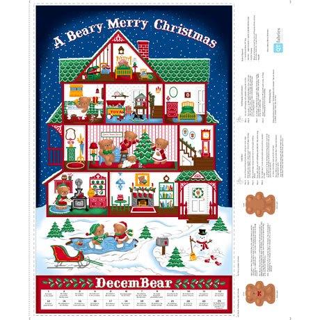Beary Merry Christmas Advent Calendar Fabric Panel - 36in - ineedfabric.com
