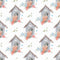 Beautiful Birdhouse Fabric - White - ineedfabric.com