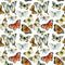 Beautiful Butterflies Fabric - White - ineedfabric.com