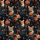 Beautiful Foxes & Floral Fabric - ineedfabric.com