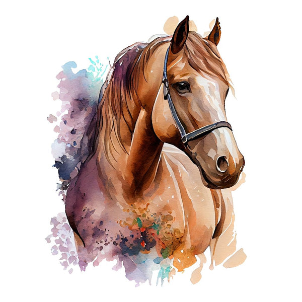 Beautiful Watercolor Horses 1 Fabric Panel - ineedfabric.com