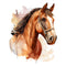 Beautiful Watercolor Horses 3 Fabric Panel - ineedfabric.com