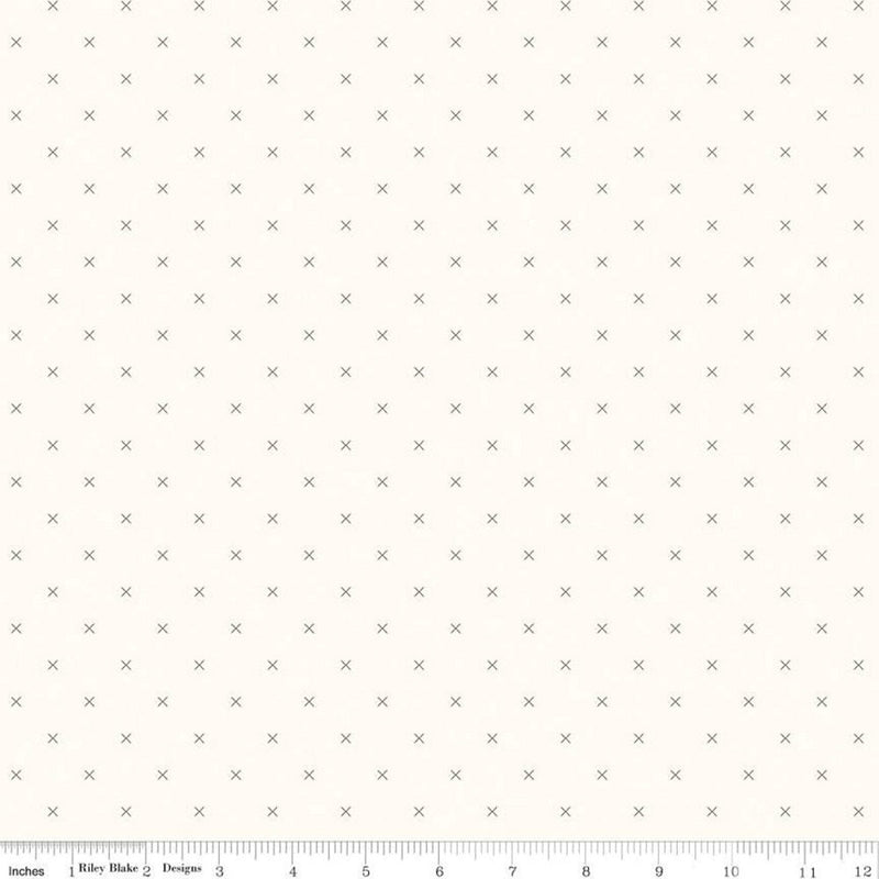 Bee Cross Stitch Fabric - Cloud/Pebble - ineedfabric.com