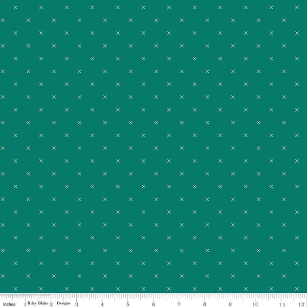 Bee Cross Stitch Fabric - Jade - ineedfabric.com