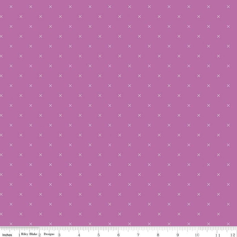 Bee Cross Stitch Fabric - Plum - ineedfabric.com