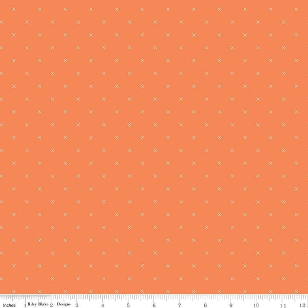 Bee Cross Stitch Fabric - Pumpkin - ineedfabric.com